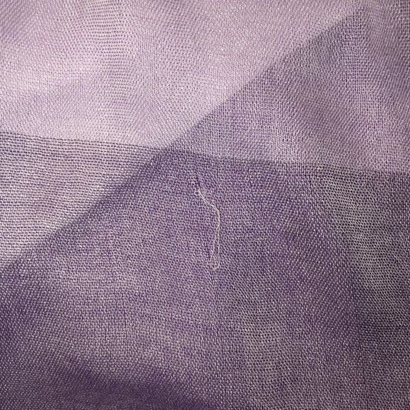 Light Sheer Purple Lavender White Raw Fringed Hem Long Scarf Wrap - Picture 10 of 13